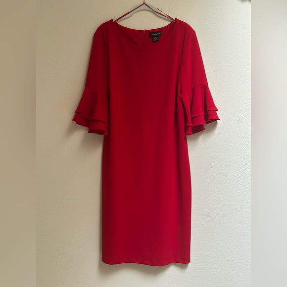 Liz Claiborne Dresses & Skirts - Liz Claiborne Vibrant Red Long Sleeve Dress